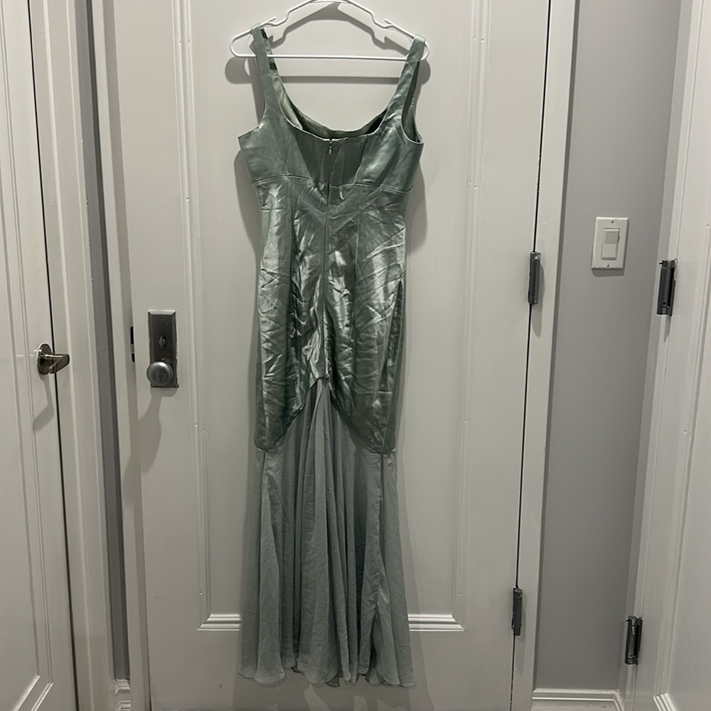 House of CB Vittoria Pistachio Chiffon Floor Length Gown - Picture 14 of 14